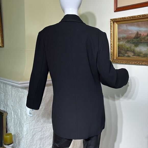 Sarah Johnson Tuxedo Style Black Crepe Blazer Jacket - Picture 5 of 7